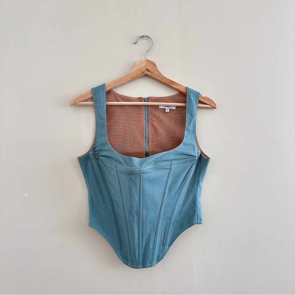 🚫 SOLD on Depop - Miaou Teal Corset Top